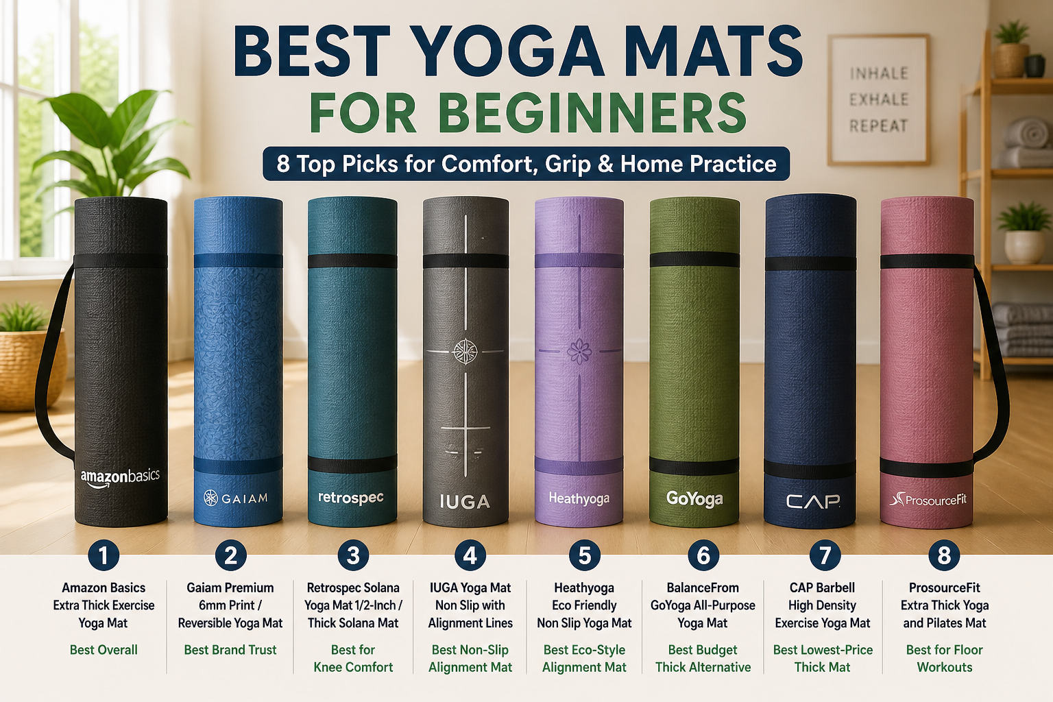 Best yoga mats for beginners for home yoga practice